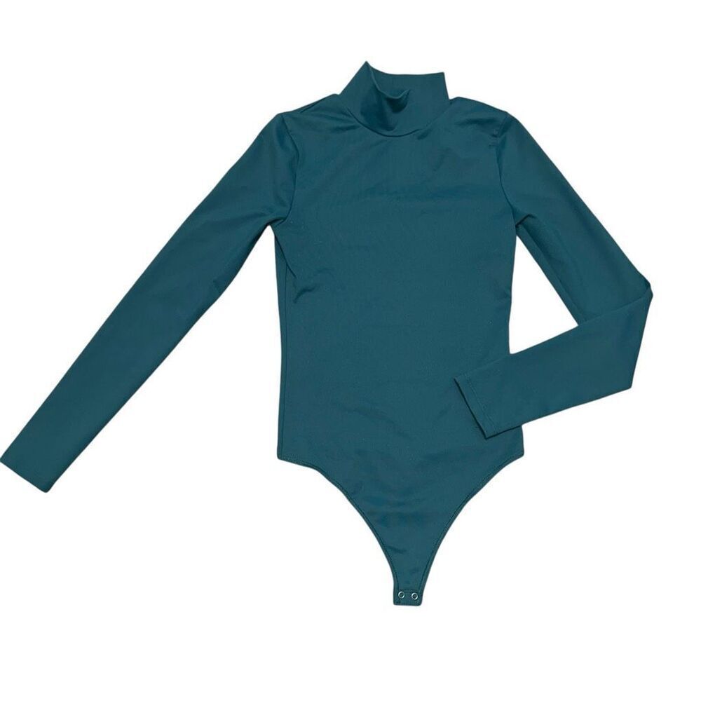 ABERCROMBIE & FITCH Soft a&f Turtle Neck Long Sleeve Thong Bodysuit Size XS